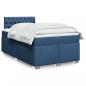 Preview: ARDEBO.de - Boxspringbett mit Matratze Blau 120x200 cm Stoff