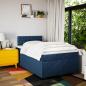 Preview: Boxspringbett mit Matratze Blau 120x200 cm Stoff