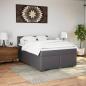 Preview: Boxspringbett mit Matratze Grau 140x200 cm Kunstleder