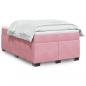 Preview: ARDEBO.de - Boxspringbett mit Matratze Rosa 120x200 cm Samt