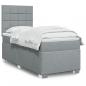 Preview: ARDEBO.de - Boxspringbett mit Matratze Hellgrau 90x200 cm Stoff