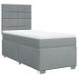 Preview: Boxspringbett mit Matratze Hellgrau 90x200 cm Stoff