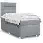 Preview: ARDEBO.de - Boxspringbett mit Matratze Hellgrau 100x200 cm Stoff