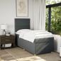 Preview: Boxspringbett mit Matratze Dunkelgrau 80x200 cm Stoff