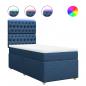 Preview: Boxspringbett mit Matratze Blau 90x190 cm Stoff