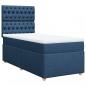 Preview: Boxspringbett mit Matratze Blau 90x190 cm Stoff