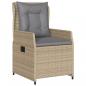 Preview: 5-tlg. Garten-Essgruppe mit Kissen Beige Poly Rattan