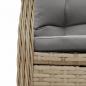 Preview: 7-tlg. Garten-Essgruppe mit Kissen Beige Poly Rattan