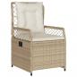 Preview: 3-tlg. Garten-Essgruppe mit Kissen Beige Poly Rattan