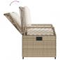 Preview: 7-tlg. Garten-Essgruppe mit Kissen Beige Poly Rattan