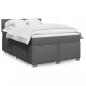 Preview: ARDEBO.de - Boxspringbett mit Matratze Dunkelgrau 140x200 cm Stoff