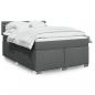 Preview: ARDEBO.de - Boxspringbett mit Matratze Dunkelgrau 140x200 cm Stoff