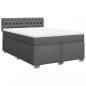 Preview: Boxspringbett mit Matratze Dunkelgrau 140x200 cm Stoff