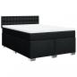 Preview: Boxspringbett mit Matratze Schwarz 140x200 cm Stoff