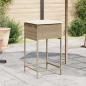 Preview: ARDEBO.de - Garten-Barhocker mit Kissen 2 Stk. Beige Poly Rattan