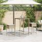 Preview: Garten-Barhocker mit Kissen 2 Stk. Beige Poly Rattan