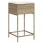 Preview: Garten-Barhocker mit Kissen 2 Stk. Beige Poly Rattan