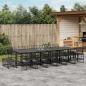 Preview: ARDEBO.de - 17-tlg. Garten-Essgruppe Schwarz Poly Rattan