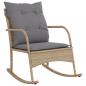 Preview: Garten-Schaukelstuhl mit Kissen Beige Poly Rattan