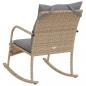 Preview: Garten-Schaukelstuhl mit Kissen Beige Poly Rattan