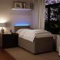 Preview: Boxspringbett mit Matratze Hellgrau 100x200 cm Samt