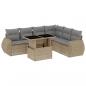 Preview: 7-tlg. Garten-Sofagarnitur mit Kissen Beige Poly Rattan