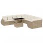 Preview: 11-tlg. Garten-Sofagarnitur mit Kissen Beige Poly Rattan