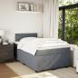 Preview: Boxspringbett mit Matratze Dunkelgrau 120x200 cm Samt