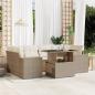 Preview: ARDEBO.de - 7-tlg. Garten-Sofagarnitur mit Kissen Beige Poly Rattan