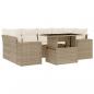 Preview: 7-tlg. Garten-Sofagarnitur mit Kissen Beige Poly Rattan