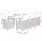 Preview: 9-tlg. Garten-Bistro-Set mit Kissen Braun Poly Rattan