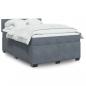 Preview: ARDEBO.de - Boxspringbett mit Matratze Dunkelgrau 140x200 cm Samt