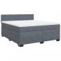 Preview: Boxspringbett mit Matratze Dunkelgrau 180x200 cm Samt