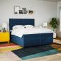 Preview: Boxspringbett mit Matratze Blau 200x200 cm Stoff