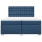 Preview: Boxspringbett mit Matratze Blau 200x200 cm Stoff