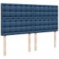 Preview: Boxspringbett mit Matratze Blau 200x200 cm Stoff