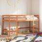 Preview: Kinderhochbett mit Leiter Wachsbraun 90x200cm Massivholz Kiefer