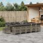 Preview: ARDEBO.de - 15-tlg. Garten-Essgruppe mit Kissen Grau Poly Rattan