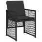 Preview: 9-tlg. Garten-Essgruppe mit Kissen Schwarz Poly Rattan