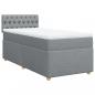 Preview: Boxspringbett mit Matratze Hellgrau 100x200 cm Stoff