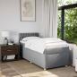 Preview: Boxspringbett mit Matratze Hellgrau 100x200 cm Stoff