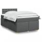 Preview: ARDEBO.de - Boxspringbett mit Matratze Dunkelgrau 120x190 cm Stoff