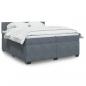 Preview: ARDEBO.de - Boxspringbett mit Matratze Dunkelgrau 200x200 cm Samt