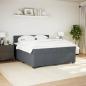 Preview: Boxspringbett mit Matratze Dunkelgrau 200x200 cm Samt