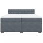 Preview: Boxspringbett mit Matratze Dunkelgrau 200x200 cm Samt