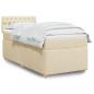 Preview: ARDEBO.de - Boxspringbett mit Matratze Creme 90x190 cm Stoff