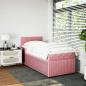 Preview: Boxspringbett mit Matratze Rosa 80x200 cm Samt