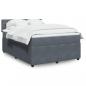 Preview: ARDEBO.de - Boxspringbett mit Matratze Dunkelgrau 160x200 cm Samt