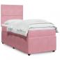 Preview: ARDEBO.de - Boxspringbett mit Matratze Rosa 100x200 cm Samt