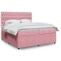 Preview: ARDEBO.de - Boxspringbett mit Matratze Rosa 200x200 cm Samt